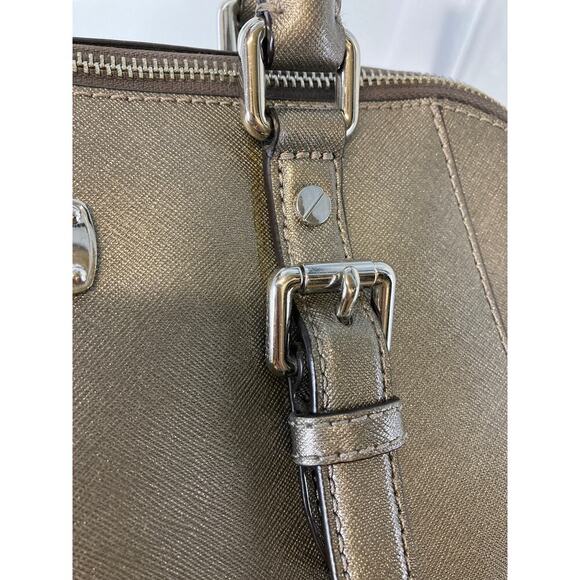 MICHAEL KORS, PUTER METALIC SAFFIANO LEATHER CROSSBODY BAG - Picture 9 of 16